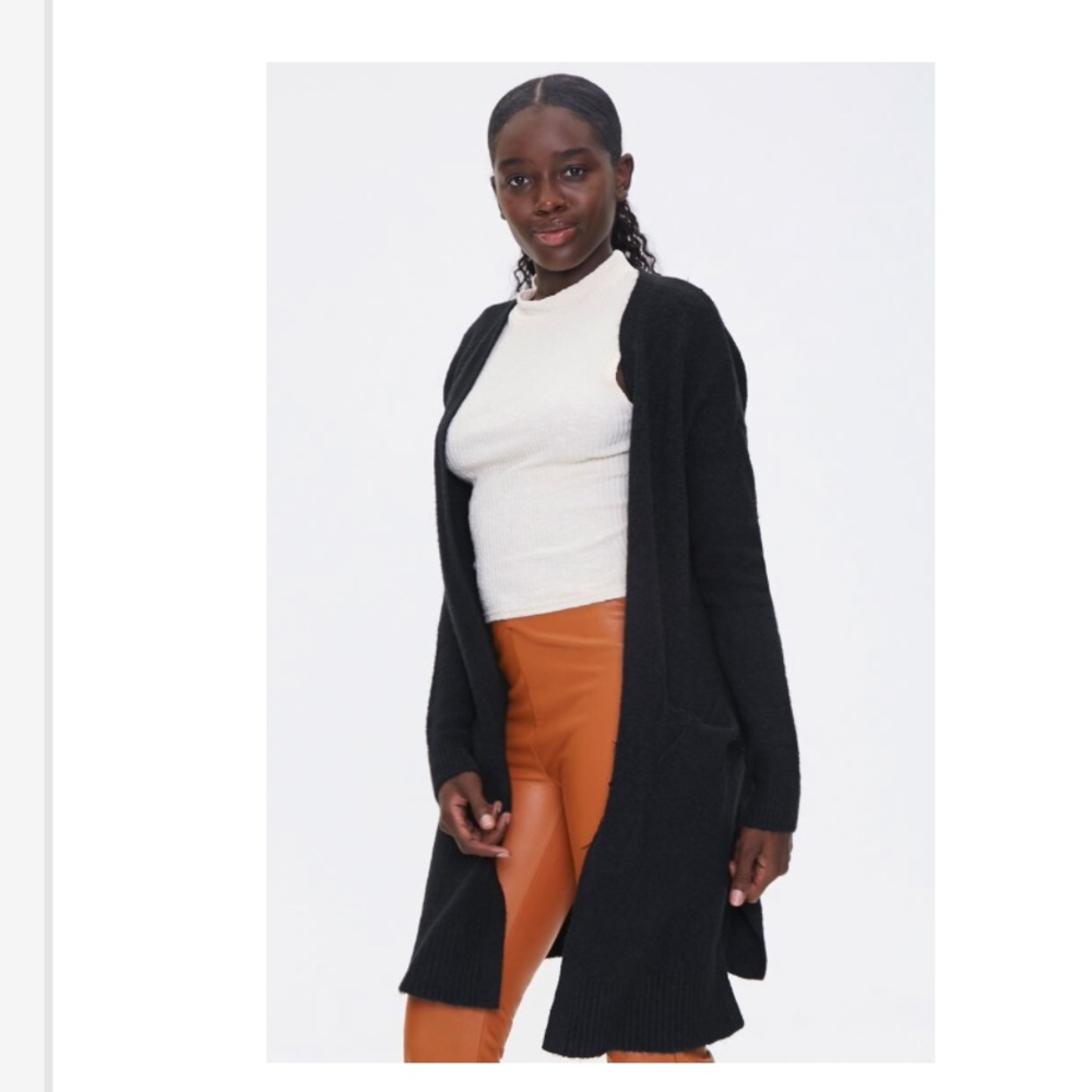 Brushed Longline Cardigan Sweater